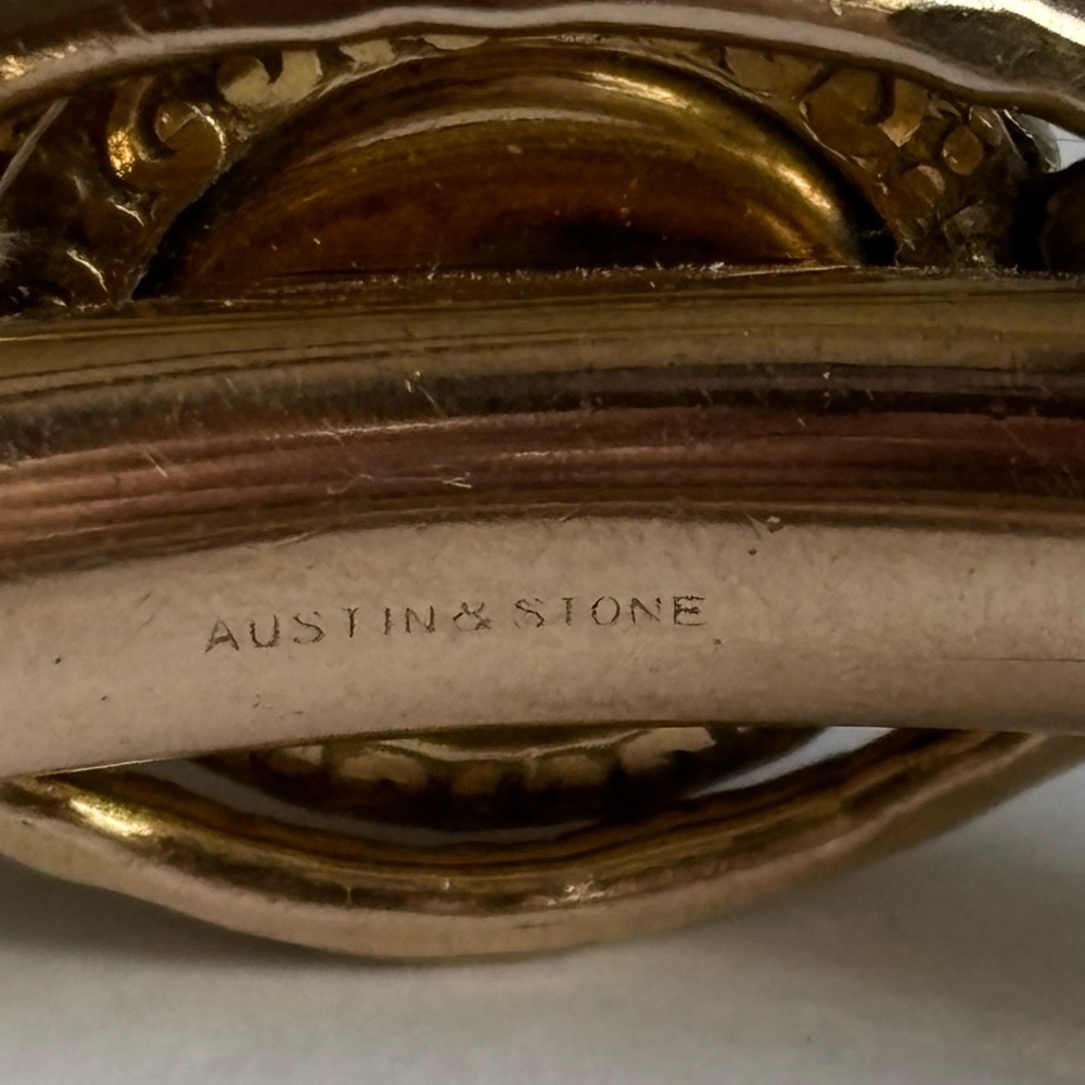 Unique Vintage Austin&Stones Gold filled- plated Hinged Bangle Bracelet  1907ss - Picture 3 of 14